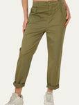 Pantalone boyfriend SALLY cotone Light - Militare