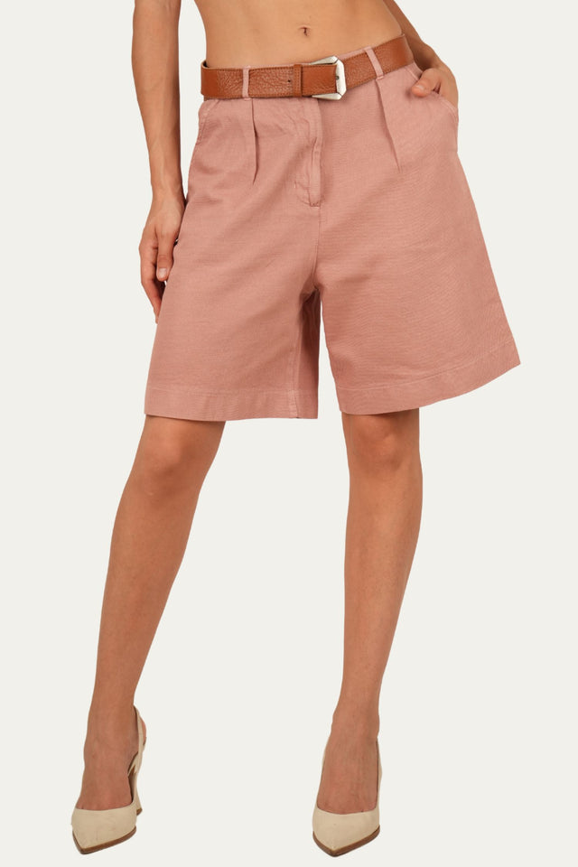 Bermuda in Cotone slegato - Rosa Antico