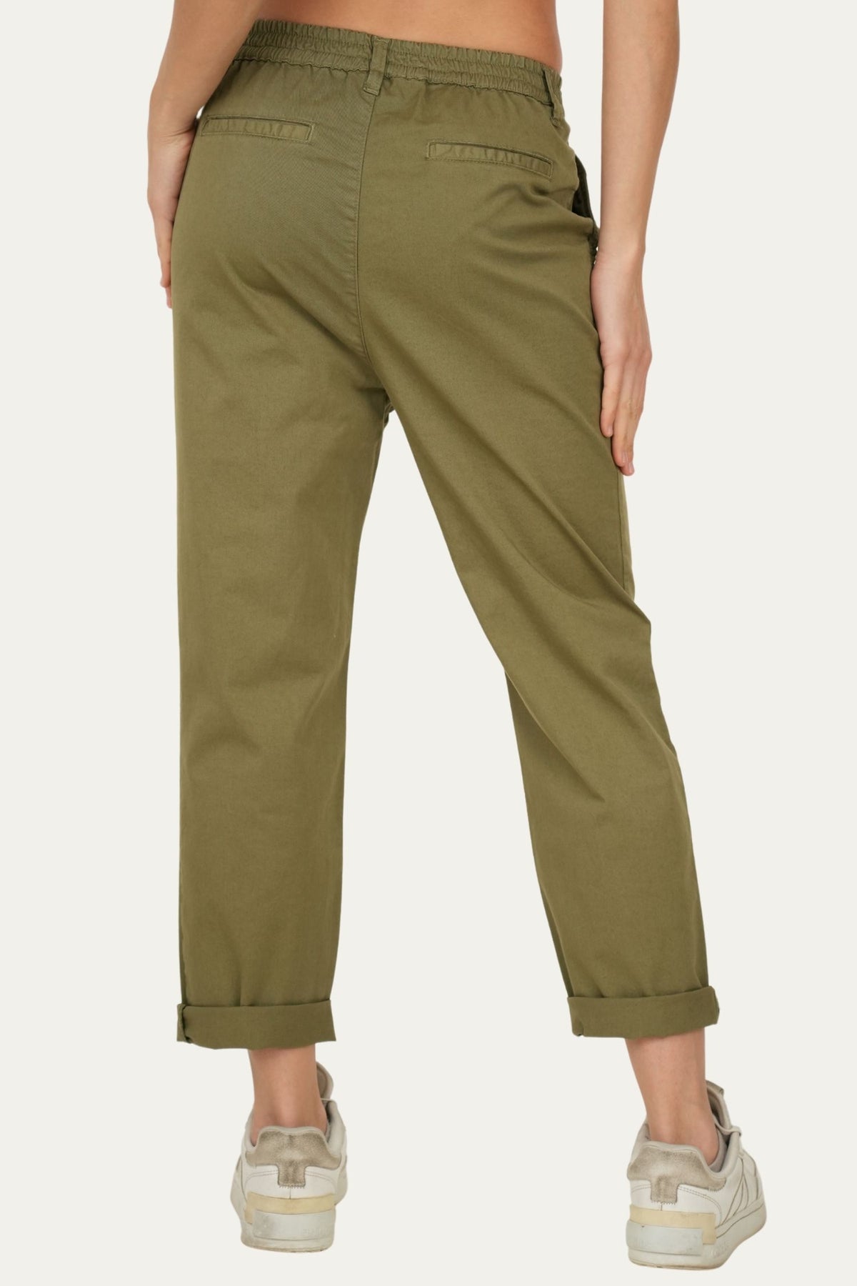 Pantalone boyfriend SALLY cotone Light - Militare