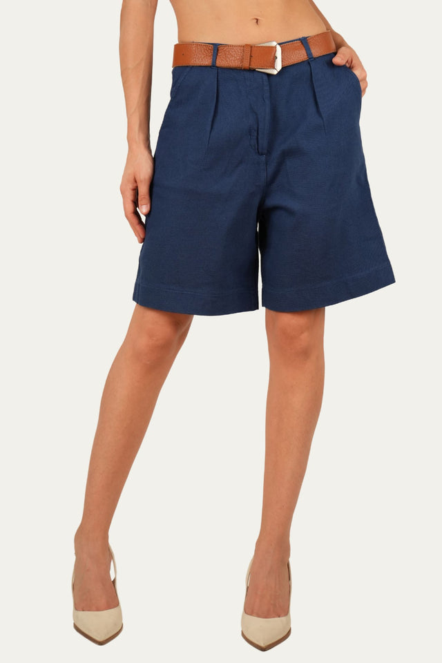 Bermuda in Cotone slegato - Blu