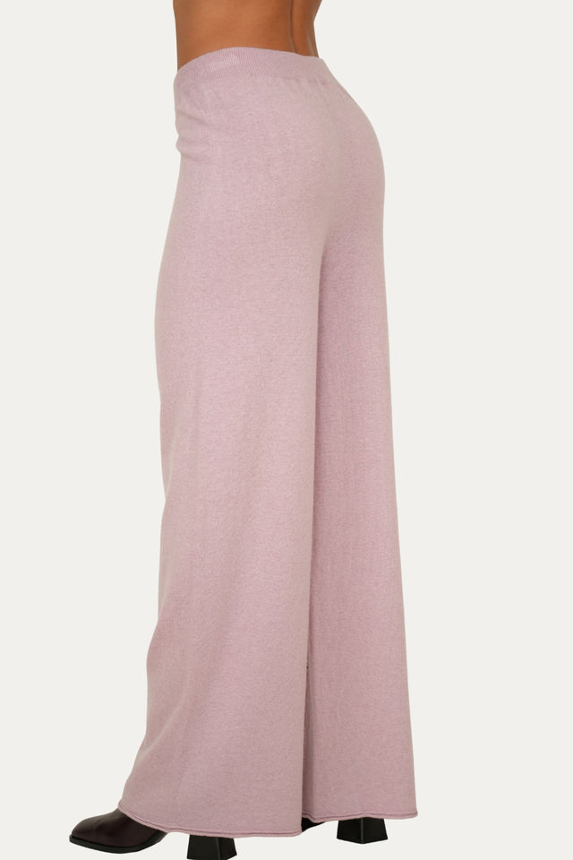 Pantalone palazzo misto cashmere - Malva