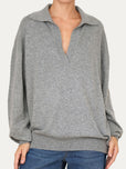 Maglia POLO misto cashmere - Grigio