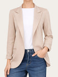 Giacca punto Milano JOLIE in cotone - Crema