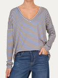 Maglia scollo a V Comfy - Cobalto Grano