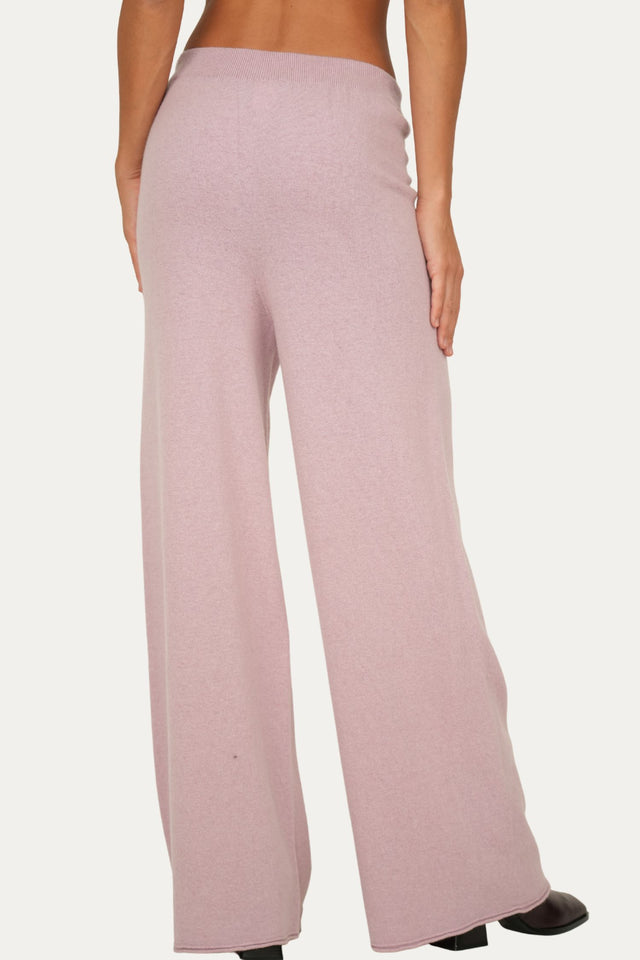 Pantalone palazzo misto cashmere - Malva