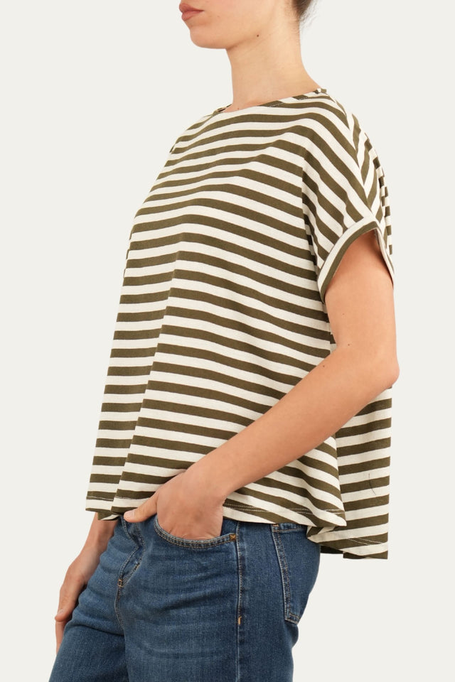 T+shirt a barchetta cotone a righe Florida - Militare