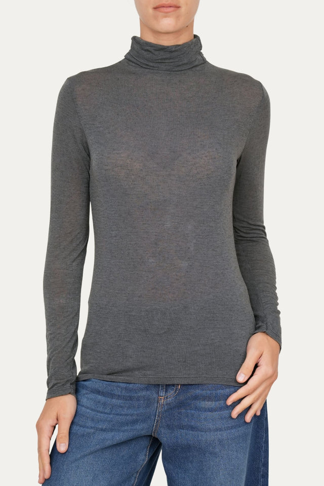 Maglia cachemirina dolcevita - Antracite Mélange