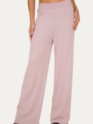 Pantalone palazzo misto cashmere - Malva