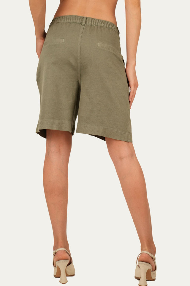 Bermuda in Cotone slegato - Salvia