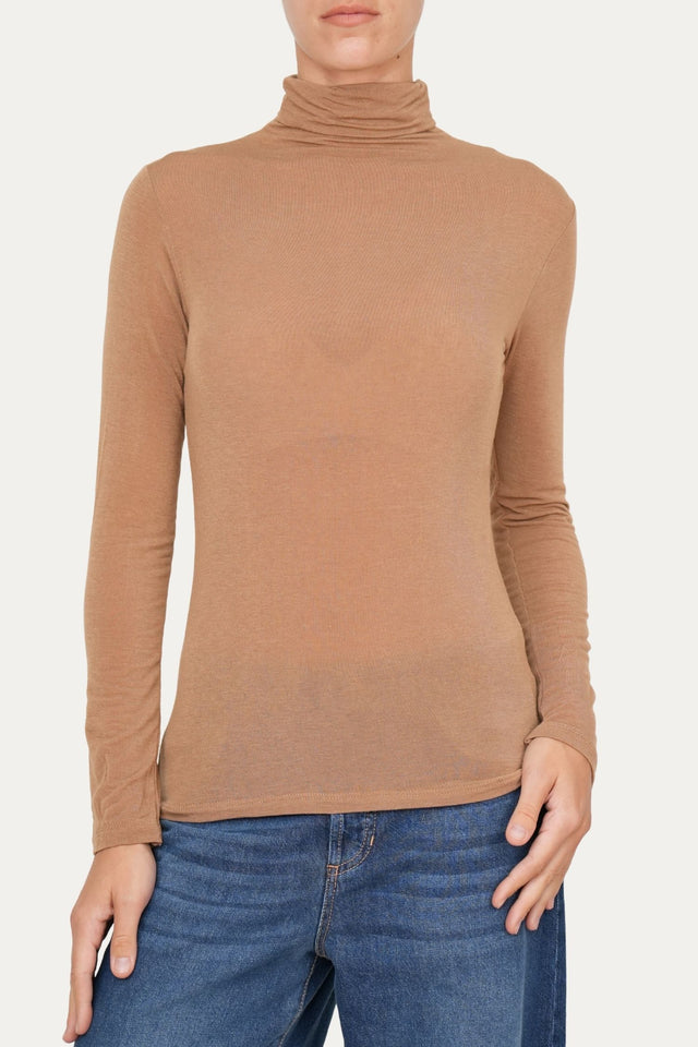 Maglia cachemirina dolcevita - Cammello