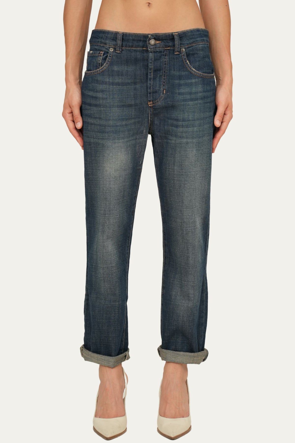 Jeans boyfriend SAMMY tessuto slegato Soft - Sporcato al Thè