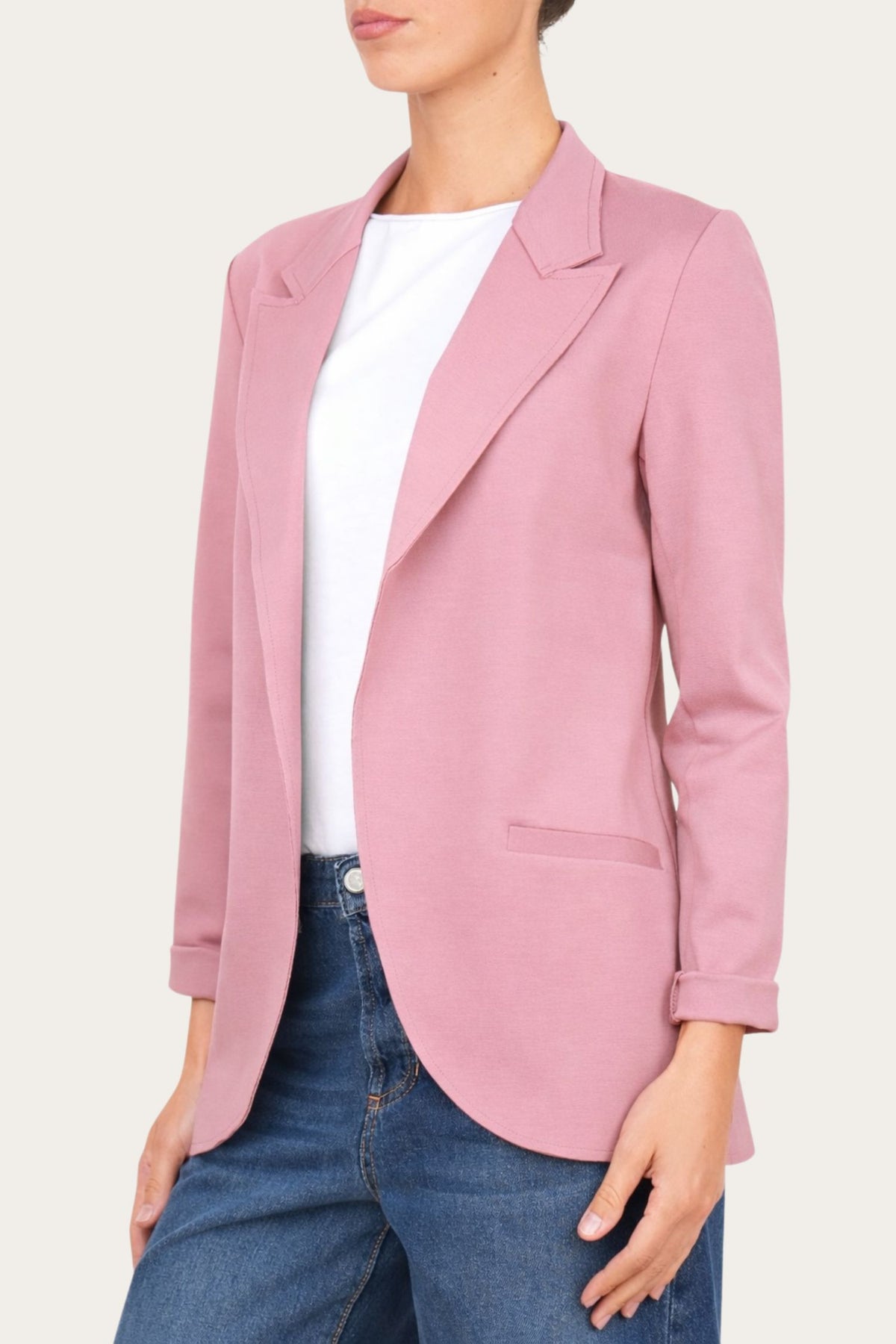 Giacca punto Milano JOLIE in cotone - Rosa