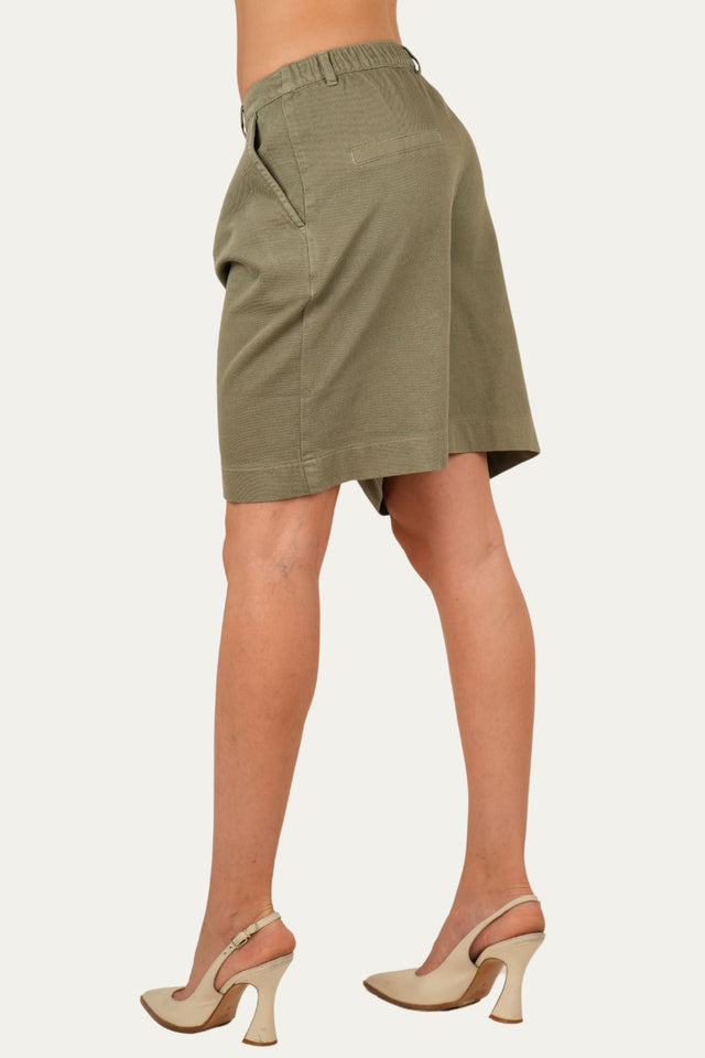 Bermuda in Cotone slegato - Salvia