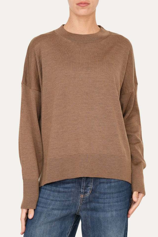 Maglia paricollo in lana merino Zegna Baruffa - Biscotto