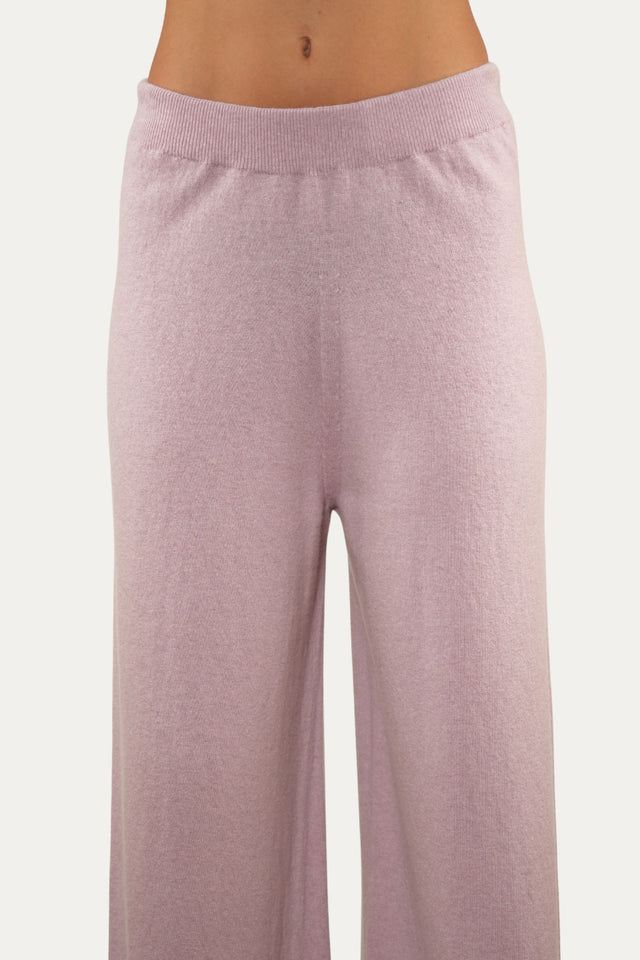 Pantalone palazzo misto cashmere - Malva