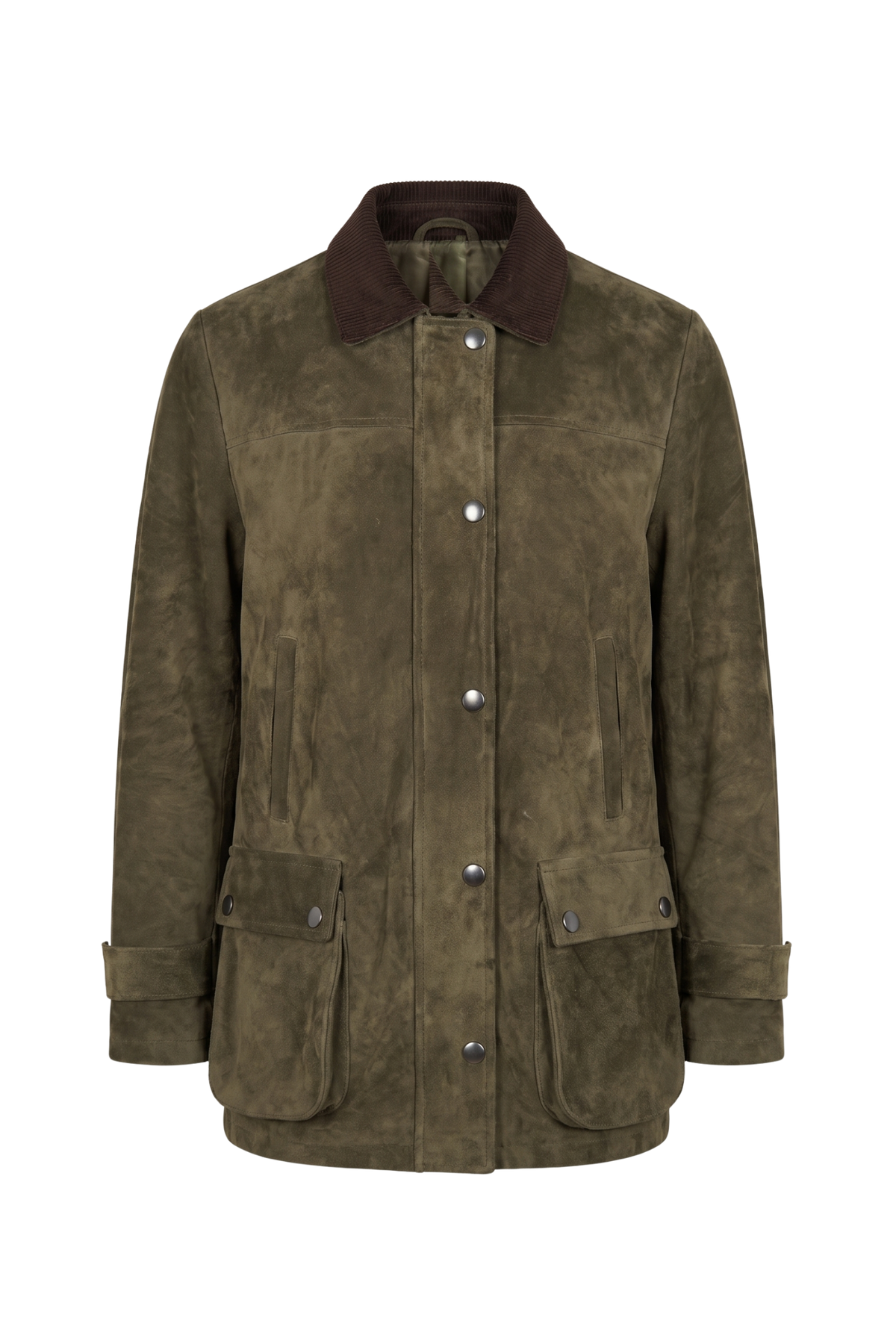 Giacca in camoscio con zip - Militare