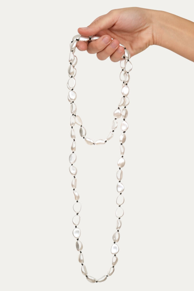 Collana ciottoli satinato - Argento