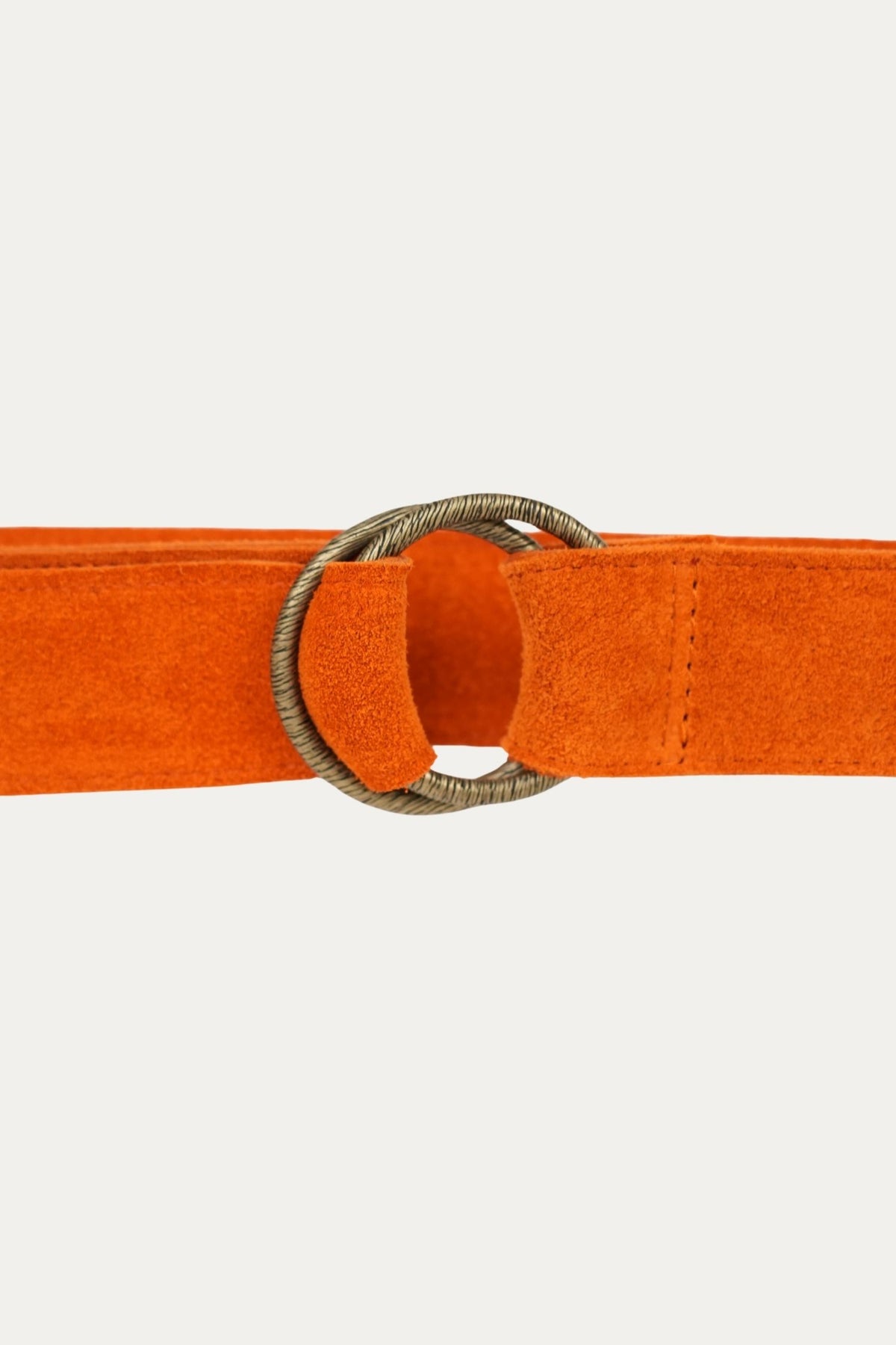 Cintura doppio anello in camoscio - Zucca