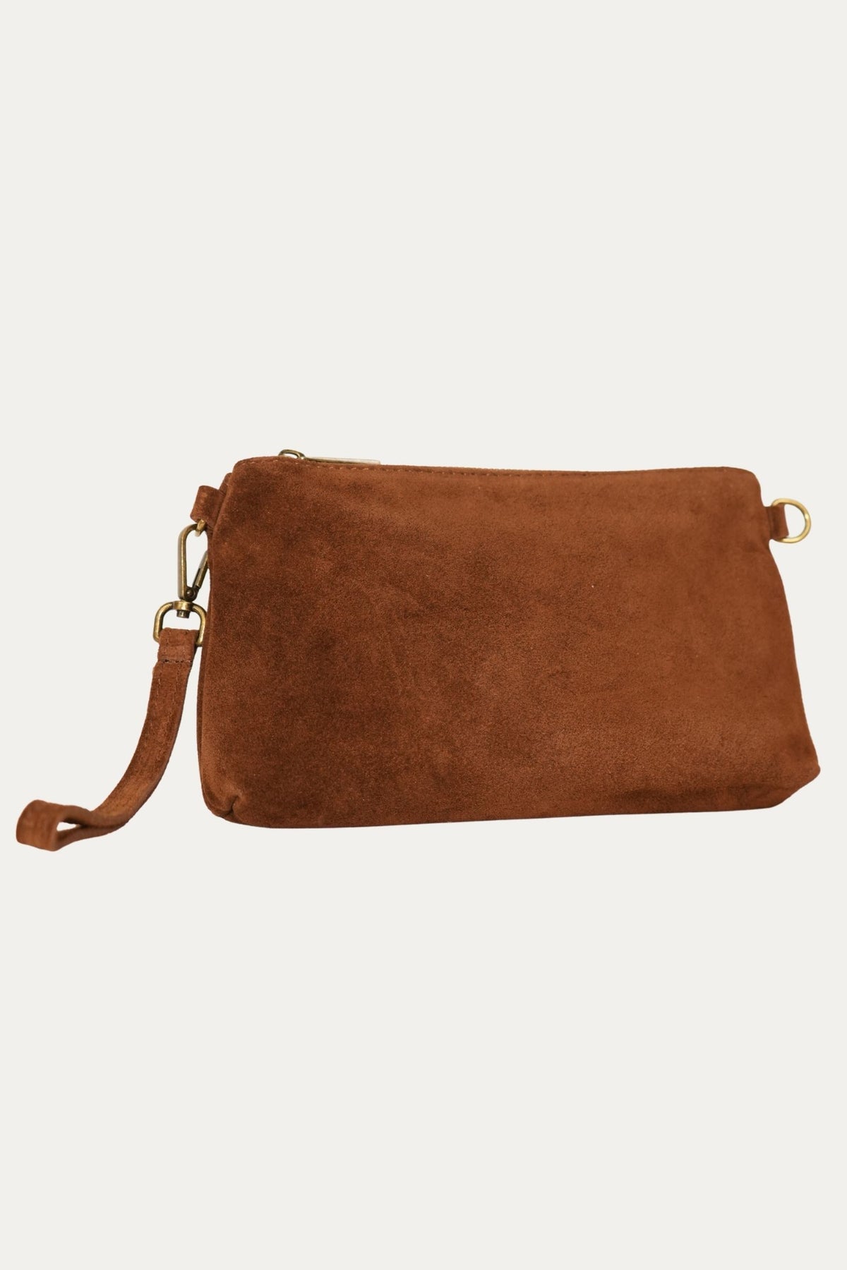 Pochette SARA in camoscio - Tabacco