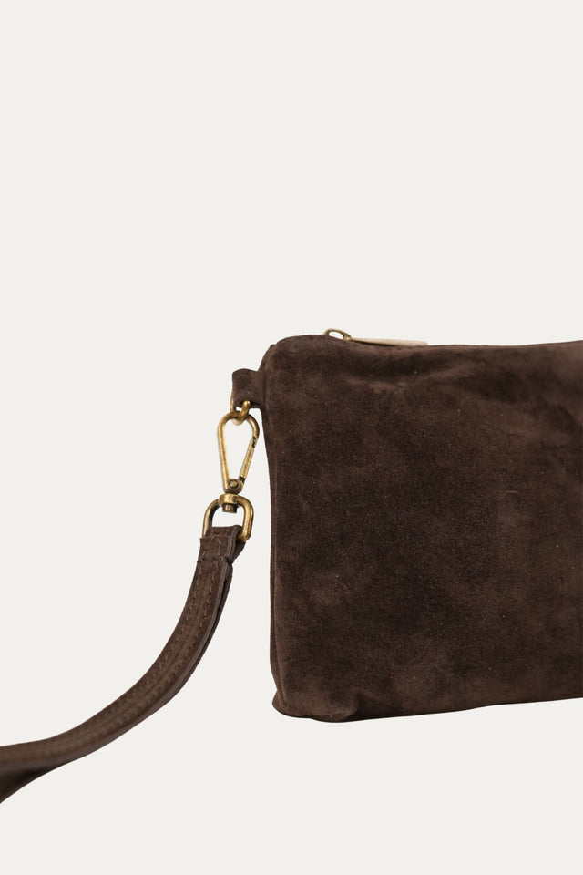 Pochette SARA in camoscio - Moro