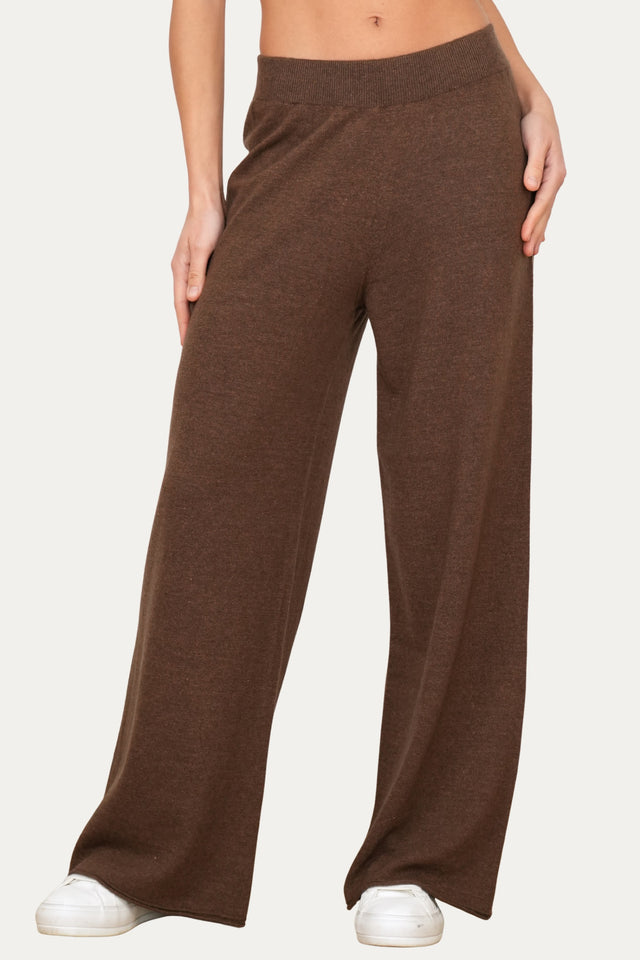 Pantalone palazzo misto cashmere - Castoro
