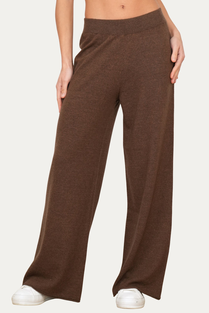 Pantalone palazzo misto cashmere - Castoro