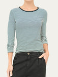 Maglia girocollo a righe Kansas - Nero