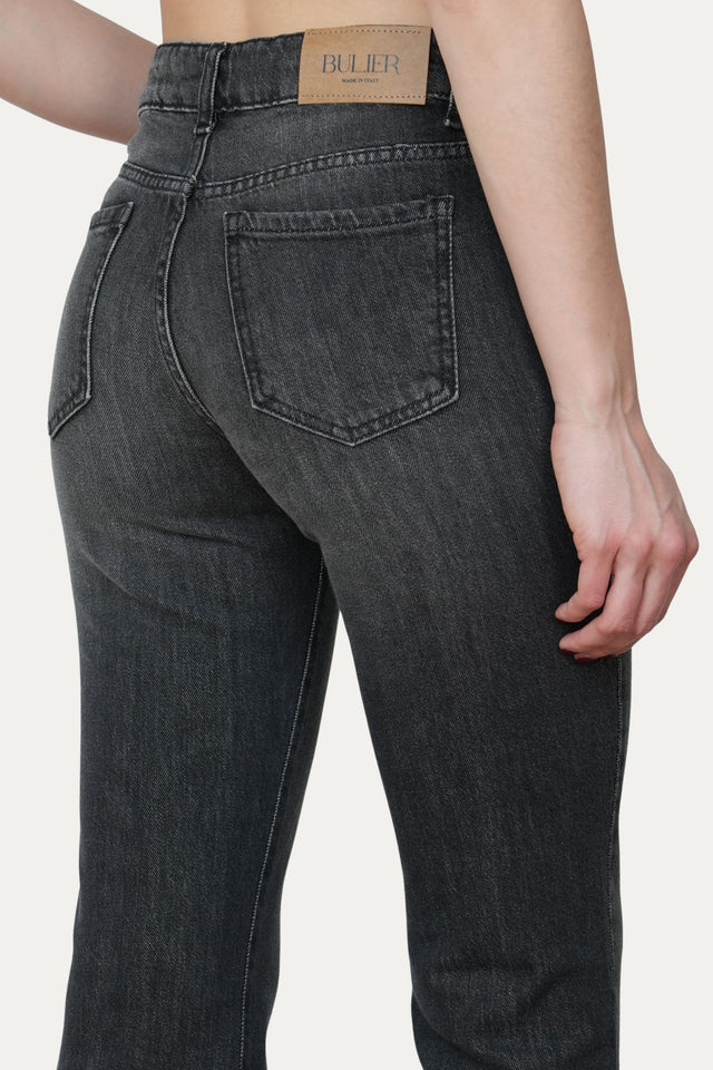 Jeans a zampa JANE in tessuto comfort - Denim Nero