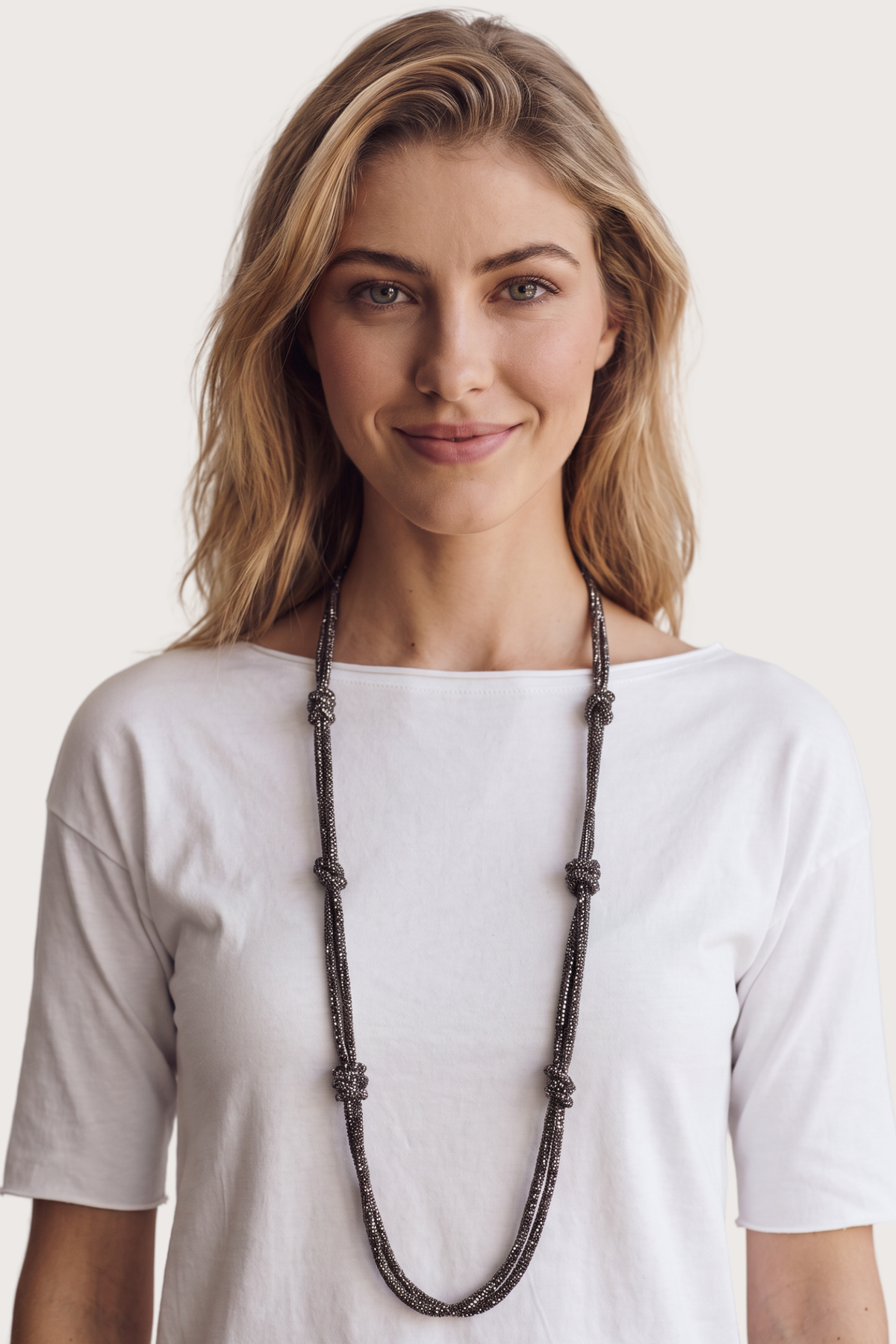 Collana nodo di luce - Fumè