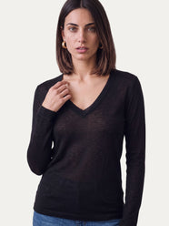 Cachemirina ultralight scollo a V - Nero