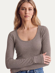Cachemirina ultralight scollo madonna - Taupe