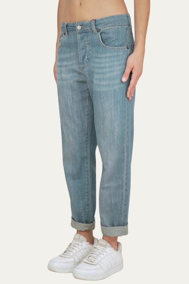 Jeans boyfriend SAMMY tessuto slegato Soft - Denim Thè Chiaro