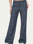 Pantalone palazzo LIA elastico dietro - Denim blu