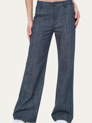 Pantalone palazzo LIA elastico dietro - Denim blu