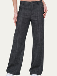 Pantalone palazzo LIA elastico dietro - Denim scuro