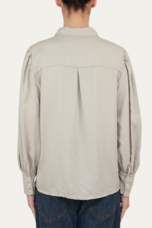 Camicia manica a palloncino - Gesso