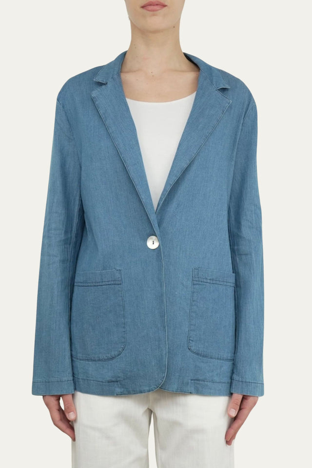 Giacca con bottone - Denim chiaro