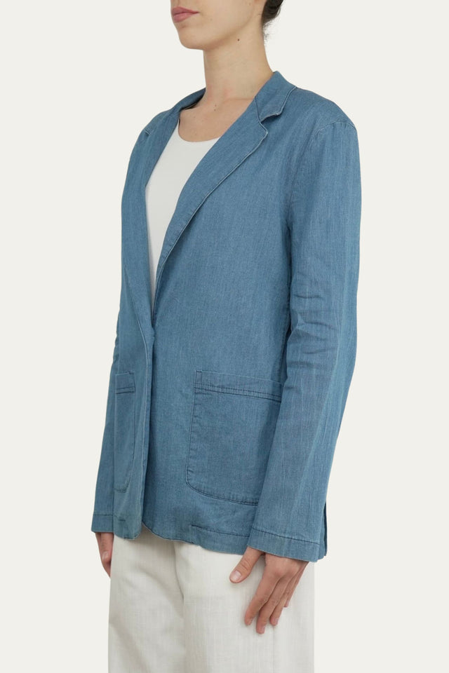 Giacca con bottone - Denim chiaro