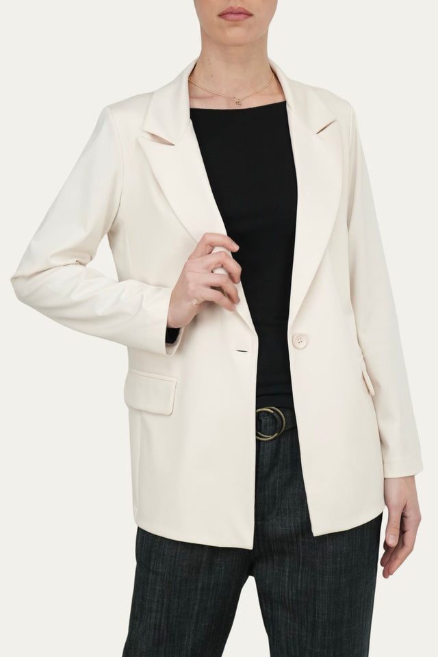 Giacca punto milano bottone - Gesso