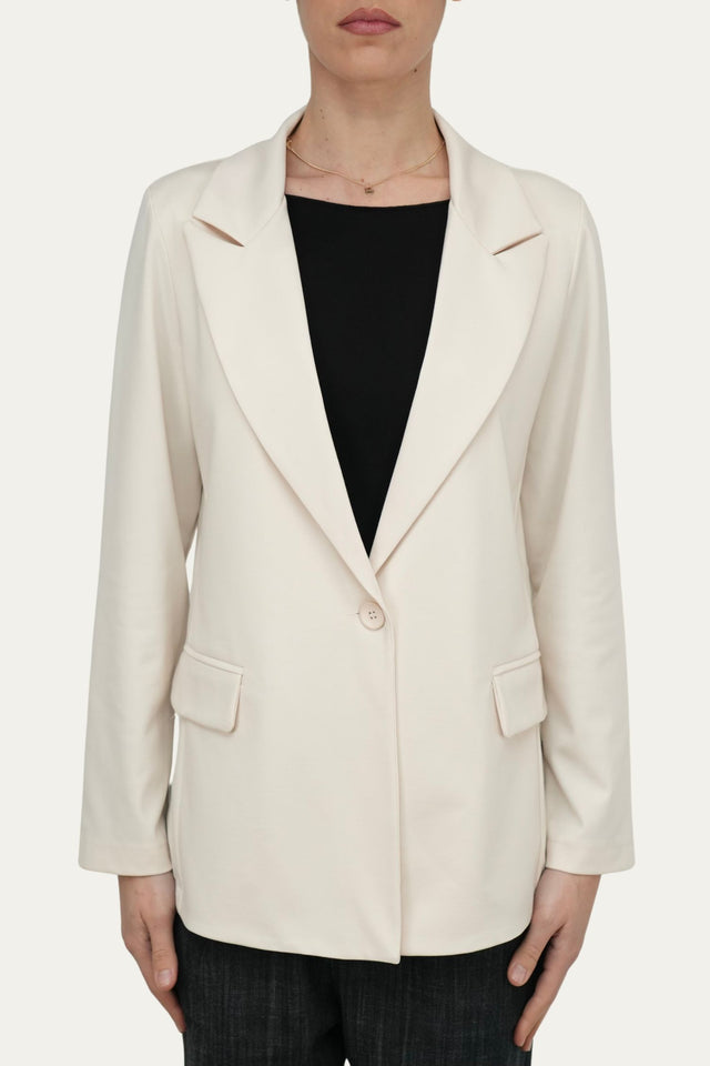 Giacca punto milano bottone - Gesso