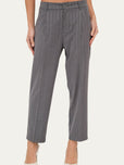 Pantalone boyfriend gessato con lurex - Grigio