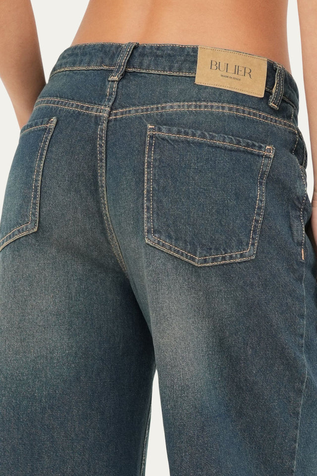 Jeans palazzo DEA tessuto slegato - Denim Thé
