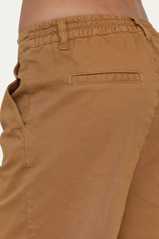 Pantalone boyfriend SALLY cotone gabardina - Camel