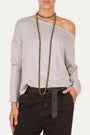 Maglia scollo barca spalla scesa righe Kansas - Taupe