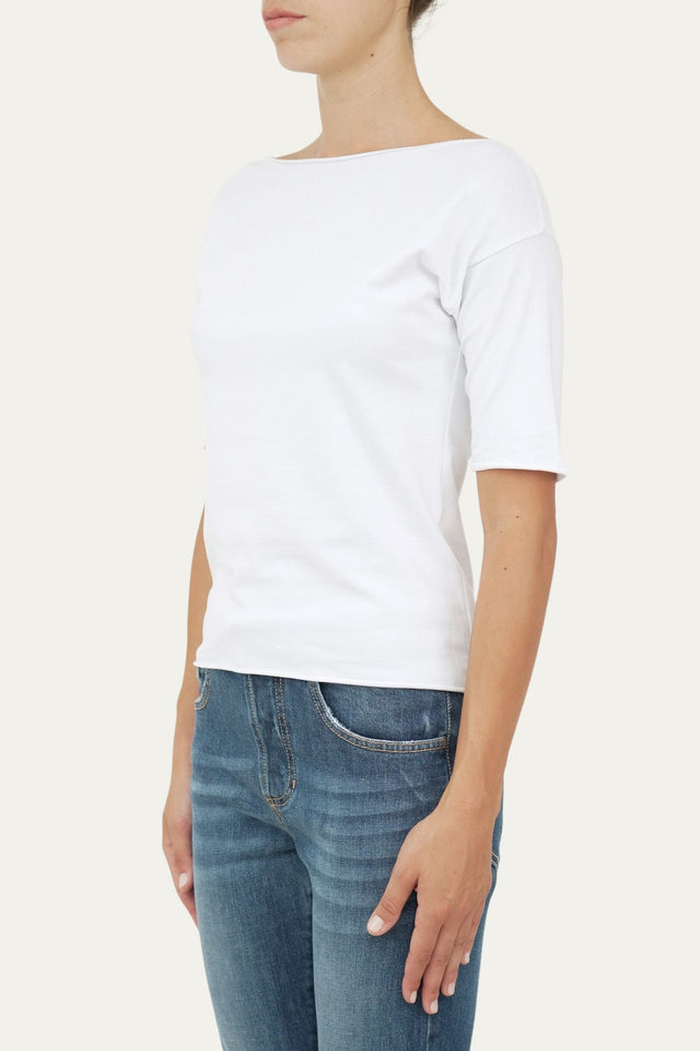 T+shirt manica 3/4 taglio vivo - Bianco