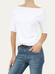 T-shirt manica 3/4 taglio vivo - Bianco