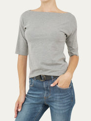 T-shirt manica 3/4 taglio vivo - Grigio