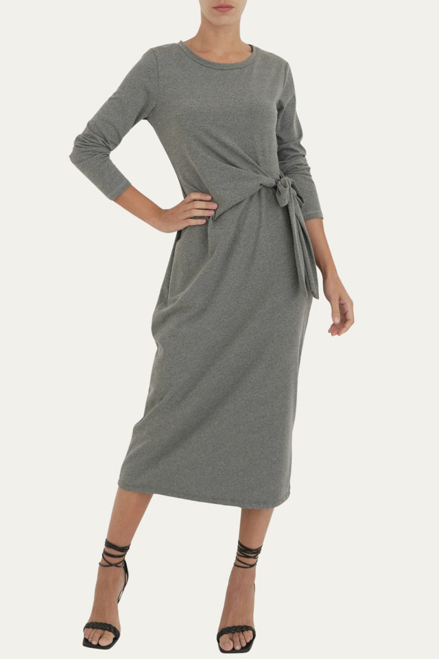 Abito longuette con fiocco - Pietra