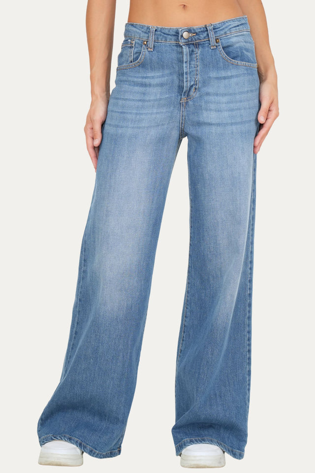 Jeans palazzo DEA tessuto Comfort - Denim Blu Light