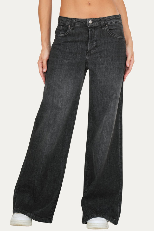 Jeans palazzo DEA tessuto Comfort - Denim Nero
